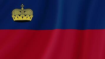 Liechtenstein Waving Flag. Realistic Flag Animation. Seamless Loop Background video