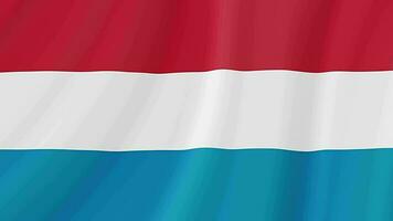 Luxembourg Waving Flag. Realistic Flag Animation. Seamless Loop Background video