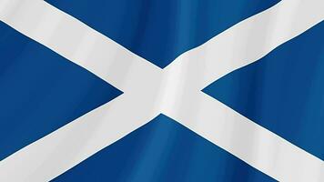 Scotland Waving Flag. Realistic Flag Animation. Seamless Loop Background video