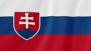 Slovakia Waving Flag. Realistic Flag Animation. Seamless Loop Background video