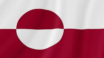 Grönland vinka flagga. realistisk flagga animation. sömlös slinga bakgrund video