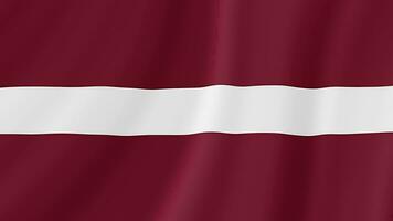 Lettland winken Flagge. realistisch Flagge Animation. nahtlos Schleife Hintergrund video