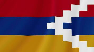 artsakh winken Flagge. realistisch Flagge Animation. nahtlos Schleife Hintergrund video