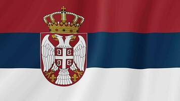 Serbia Waving Flag. Serbian Realistic Flag Animation. Seamless Loop Background video