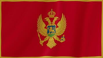 Montenegro golvend vlag. realistisch vlag animatie. naadloos lus achtergrond video