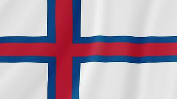 Faroe Islands Waving Flag. Realistic Flag Animation. Seamless Loop Background video