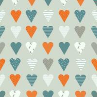 Valentine's day love doodle objects  seamless pattern. vector