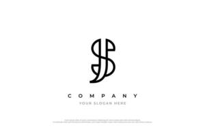 Letter JS or SJ Logo Design vector