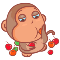 es hora para comida pequeño mono dibujos animados gesto png