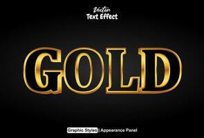 Gold text effect with graphic and luxurious style can be edited. vector