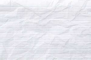 Top view empty blue lined paper with wrinkled background and texture. photo