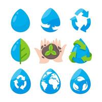 Drops of water that reuse water Reducing water use on World Water Day vector