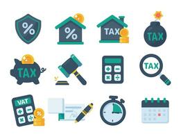 Components of tax deduction. Filing taxes on income vector