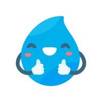 Cute water drop cartoon characters in various poses Providing knowledge to reduce water use vector