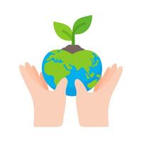 Hand holding a water drop globe Campaign idea to reduce water use for the world on World Water Day vector