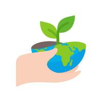 Hand holding a water drop globe Campaign idea to reduce water use for the world on World Water Day vector