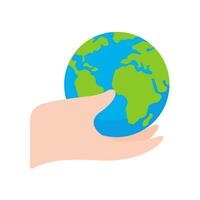 Hand holding a water drop globe Campaign idea to reduce water use for the world on World Water Day vector