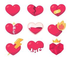 Broken heart. Pink Heart is heartbroken and hurt from divorce from her lover. vector