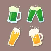 Beer in a glass with beer foam St. Patrick's Day Celebration Elements vector