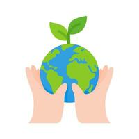 mano participación un agua soltar globo Campaña idea a reducir agua utilizar para el mundo en mundo agua día vector