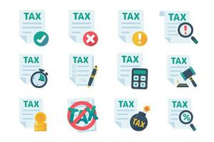 Tax document icon. Documents for filing taxes. vector