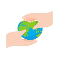 Hand holding a water drop globe Campaign idea to reduce water use for the world on World Water Day vector