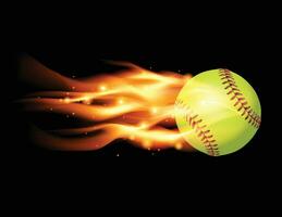 Flaming Softball Illustration vector