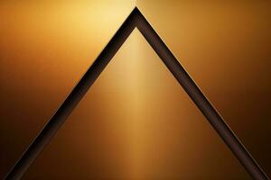 AI generated Simple shiny gold metallic background with triangle shape. photo