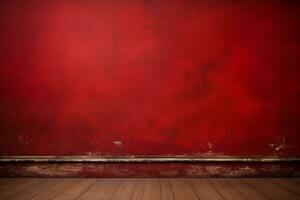 AI generated Abstract grunge background with textured old red wall. photo