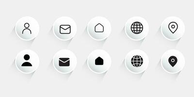 Contact us icon set.Contact and Communication Icons.Set of Communication icon. vector