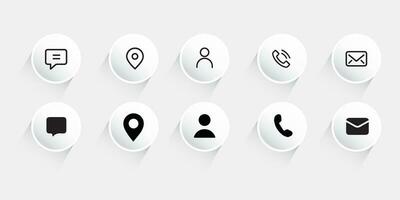 Contact us icon set.Contact and Communication Icons.Set of Communication icon. vector