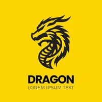 Dragon vector icon illustration design logo template, dragon silhouette, dragon emblem