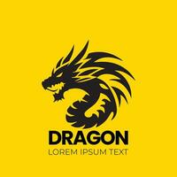 Dragon vector icon illustration design logo template, dragon silhouette, dragon emblem