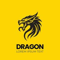 Dragon vector icon illustration design logo template, dragon silhouette, dragon emblem