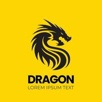 Dragon vector icon illustration design logo template, dragon silhouette, dragon emblem