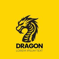 Dragon vector icon illustration design logo template, dragon silhouette, dragon emblem