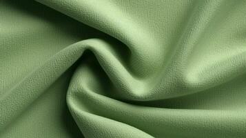 AI generated Fabric Texture Green Silk Cotton Wool Beautiful Woven Pattern photo