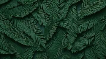 AI generated Fern Leaves Background in Dark Forest Moody Natural Plants Background photo