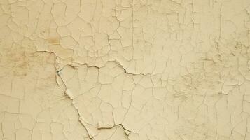AI generated Cracked Mud Plaster Wall Closeup Textured Background Abstract Wall photo