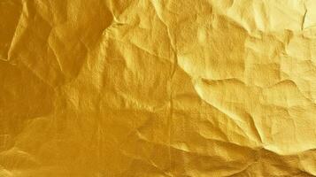 AI generated Gold Crumpled Background Paper Texture HighQuality Copy Space photo