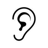 Human ear line icon isolated on white background. vector