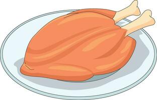 Chicken for baking vector illustration