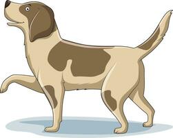 Cute dog smiling and raising its paw vector