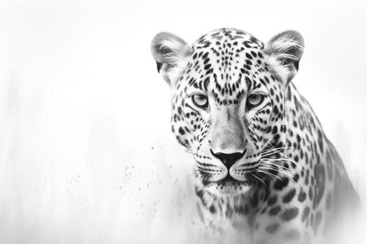 AI generated Close up of a roaring leopard isolated of transparent background. generative ai photo