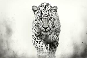 AI generated Close up of a roaring leopard isolated of transparent background. generative ai photo