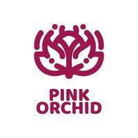 pink orchid flower flora nature logo concept design illustration vector