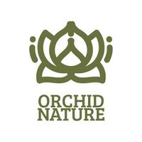 orchid nature flower flora logo concept design illustration vector