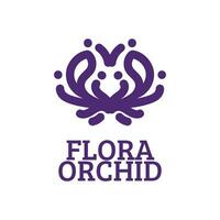 flora orquídea flor naturaleza logo concepto diseño ilustración vector