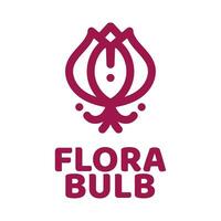 flora flor bulbo planta naturaleza logo concepto diseño ilustración vector