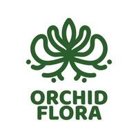 orquídea flora verde naturaleza logo concepto diseño ilustración vector